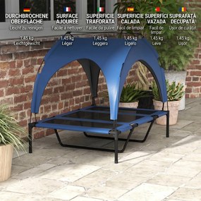 PawHut Pat Înălțat Racoritor pentru Câini, Design Portabil, Ideal pentru Vară, cu Plasă Respirabilă, 106x76x94cm, Albastru Închis | Aosom Romania