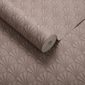 Tapet Elodie, Coral Pink Luxury Art Deco, 1838 Wallcoverings, 5.3mp / rola