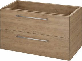 Dulap baie Lara 2 sertare pentru lavoar Como 90 cm, nuc, Cersanit Nuc