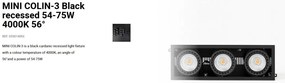 Spot LED incastrabil MINI COLIN-3 Black recessed 54-75W 4000K 56°