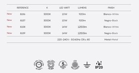 Aplica LED de perete design modern FUJI 10W alba