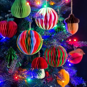 Ornament de Crăciun din hârtie Honeycomb Tree – Sass &amp; Belle