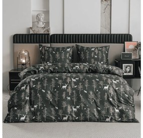Lenjerie de pat din microfibra OAK DEER verde inchis Dimensiune lenjerie de pat: 70 x 90 cm | 140 x 200 cm