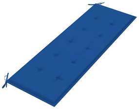 Banca de gradina stivuibila cu perna, 159 cm, lemn masiv de tec 150 cm, Albastru regal, 1, Albastru regal