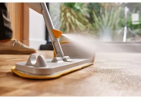 Mop cu pulverizator Joseph Joseph CleanTech 65004, 145 cm, Suport de perete, Gri