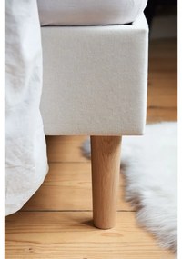 Pat matrimonial 160x200 cm bej tapițat cu somieră Sary – Bobochic Paris