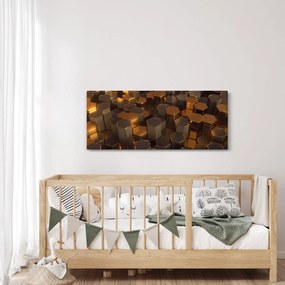 Tablou - Hexagoane de bronz (120x50 cm)