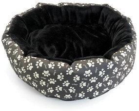 Culcus moale cu perna, pentru caine/pisica, culoare negru, impermeabil, baza antiderapanta, 50 cm