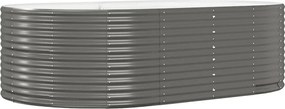 vidaXL Strat înălțat grădină gri, 212x140x68 oțel galvanizat