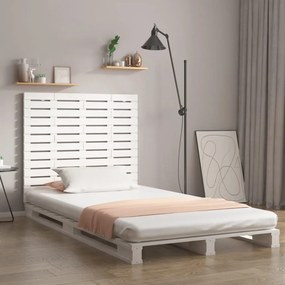 824679 vidaXL Tăblie de pat pentru perete, alb, 126x3x91,5 cm, lemn masiv pin