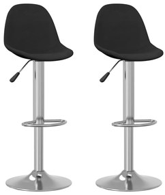 vidaXL Scaune de bar, 2 buc., negru, material textil