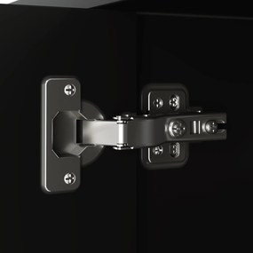 Comodă TV, mânere și picioare aurii, picioare reglabile, 160x38x44,5 cm, Negru