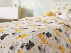 Lenjerie de pat din bumbac Culoare crem, COLORED DOGS