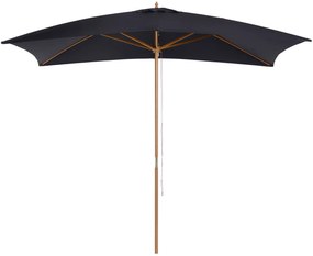 Umbrela de soare Outsunny dreptunghiulara, lemn, neagra, 2x3m | Aosom RO