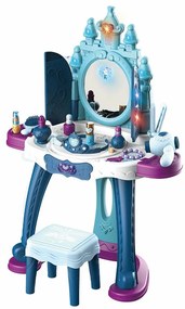 Baby Mix Masă de toaletă pentru copii cu scaun IceWorld albastru, 47 x 13 x 57 cm