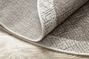 Covor sisal Floorlux cerc 20401 Cadru taupe si şampanie