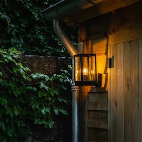 Aplică modernă de perete pentru exterior neagră cu sticlă 30 cm - Rotterdam