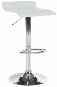 Scaun de bar, piele ecologica alb/crom LARIA NEW