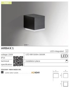 Aplica LED de exterior ambientala IP54 Arbax 1