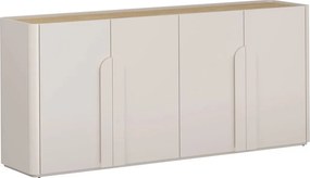 Comodă Amilio 200 cm cu 4 uși - cașmir / stejar uleiat / mânere cașmir