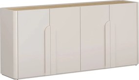 Comodă cu patru uși Amilio 200 cm - cașmir / stejar uleiat / mânere cașmir