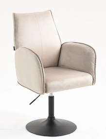 HR280N Scaun Latte din Catifea cu Bază Neagră