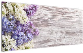 Tablou - Liliac pe lemn (120x50 cm)