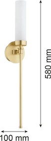 Aplica de perete stil elegant PRESTON alama/sticla opal