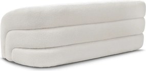 Canapea albă cu tapițerie din țesătură bouclé 193 cm Elina – Bobochic Paris