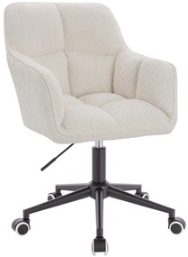 HR550K Scaun Crem Boucle cu Bază Neagră