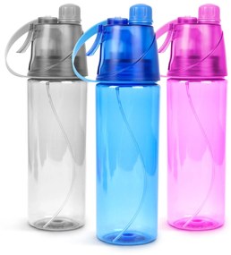 Plosca sport cu pulverizator - 600 ml, 3 culori