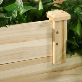 Outsunny Cavou legumicol din lemn, ghiveci de grădină în trepte, 3 niveluri, design fără fund, 108 x 88 x 36 cm, lemn natural | Aosom Romania