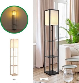 Lampa de podea tip raft din lemn maro TABITHA