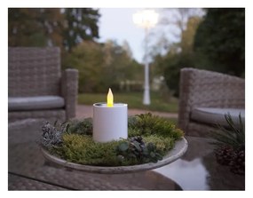 Lumânare solară LED din plastic Star Trading Saul, alb