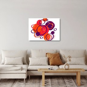 Tablou pe sticlă - Motiv cercuri în culori calde (70x50 cm)