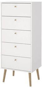 Comodă albă înaltă 50x120 cm Bodo – Tvilum