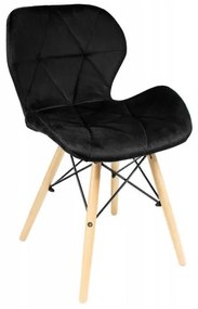Scaun stil scandinav, catifea, negru si natur, 46x50x73 cm, Velvet