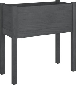 vidaXL Jardinieră de grădină, gri, 70x31x70 cm, lemn masiv de pin