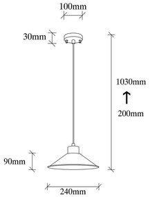 Lustră cu abajur din metal ø 24 cm Gece – Opviq lights
