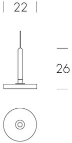 Pendul LED LUX, Lemn masiv, Sticla Turnata, MACRABÈ Small