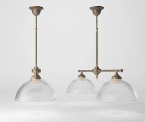 Candelabru stil neoclasic din alama si sticla Elide