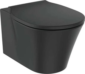 Set vas wc suspendat Ideal Standard Connect Air AquaBlade negru mat cu capac slim softclose