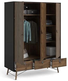 Șifonier Tvilum Ry, maro închis-negru