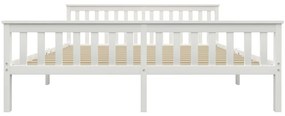 Cadru de pat din lemn masiv de pin, alb, 180 x 200 cm Alb, 180 x 200 cm