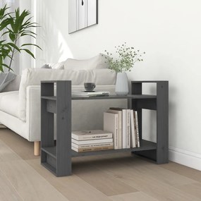 vidaXL Bibliotecă/Separator cameră, gri, 80x35x56,5 cm, lemn masiv pin