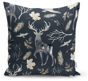 Set 4 fețe de pernă și un napron de masă cu model de Crăciun Minimalist Cushion Covers Christmas Forest