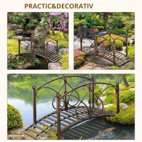 Podet de Gradina Outsunny Vintage din Metal, cu Elemente Florale, Bronz 99x68x53cm | Aosom Romania