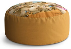 Taburet Circle elefanți, galben