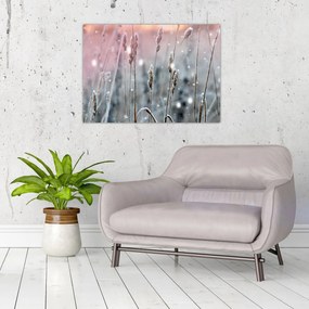Tablou pe sticlă - Peisaj de iarnă (70x50 cm)