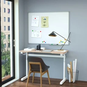 Vinsetto Birou Reglabil pe Inaltime cu Manivela, Birou Modern cu Reglare Manuala pentru Birou si Casa, 120x60x72-117cm, Alb | Aosom Romania